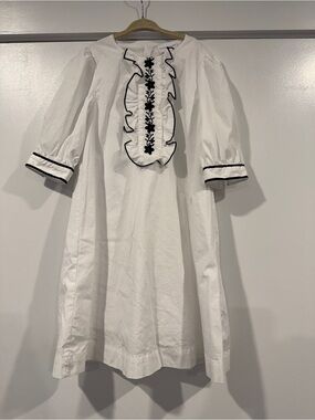 Beautiful girls black and white dress with ruffle